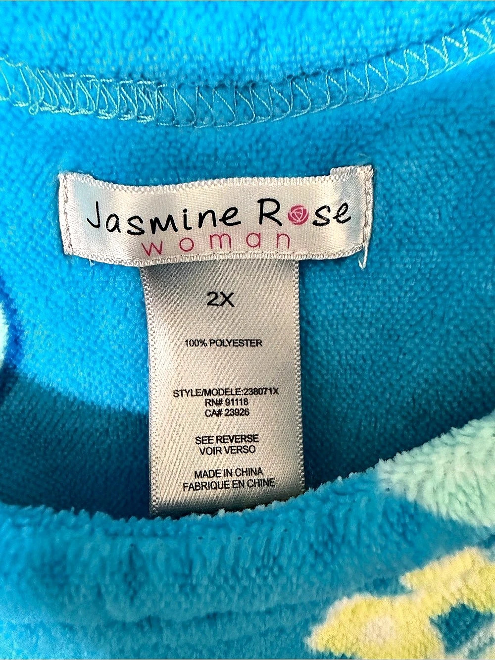 Jasmine Rose Floral Mini Swim Coverup Dress Blue & Orange 2X Like New - Picture 4 of 6